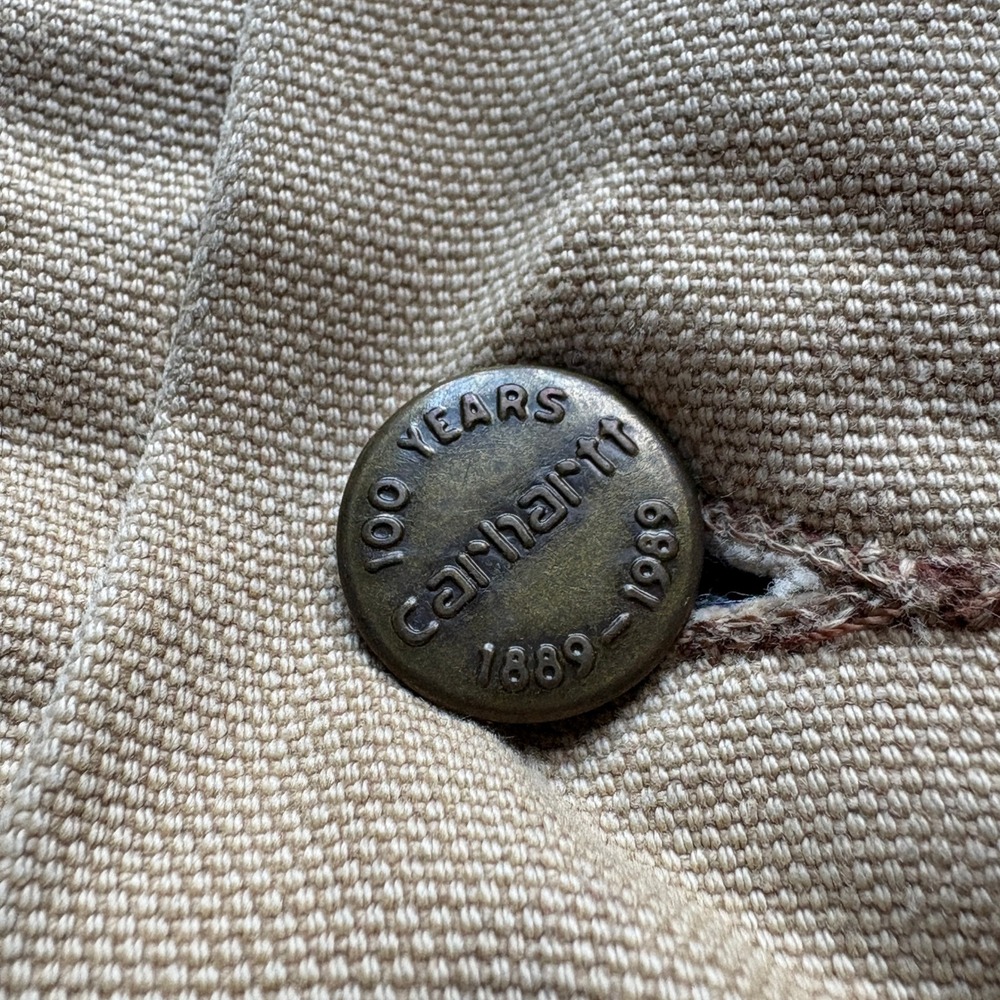 Vintage 1989 Carhartt 100 Year Anniversary Blanket Lined Trucker Jacket Size 42 - Picture 6 of 10